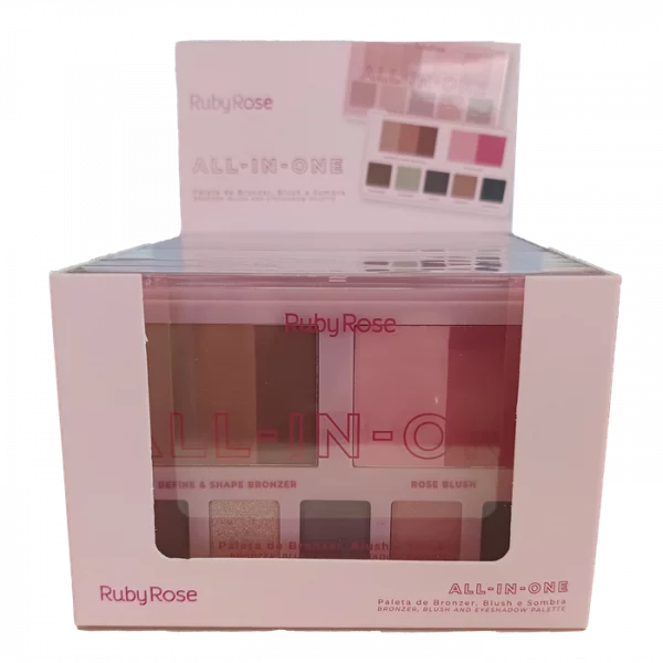 Hbm1002 - Paleta De Bronzer, Blush E Sombra All In One - Image 2